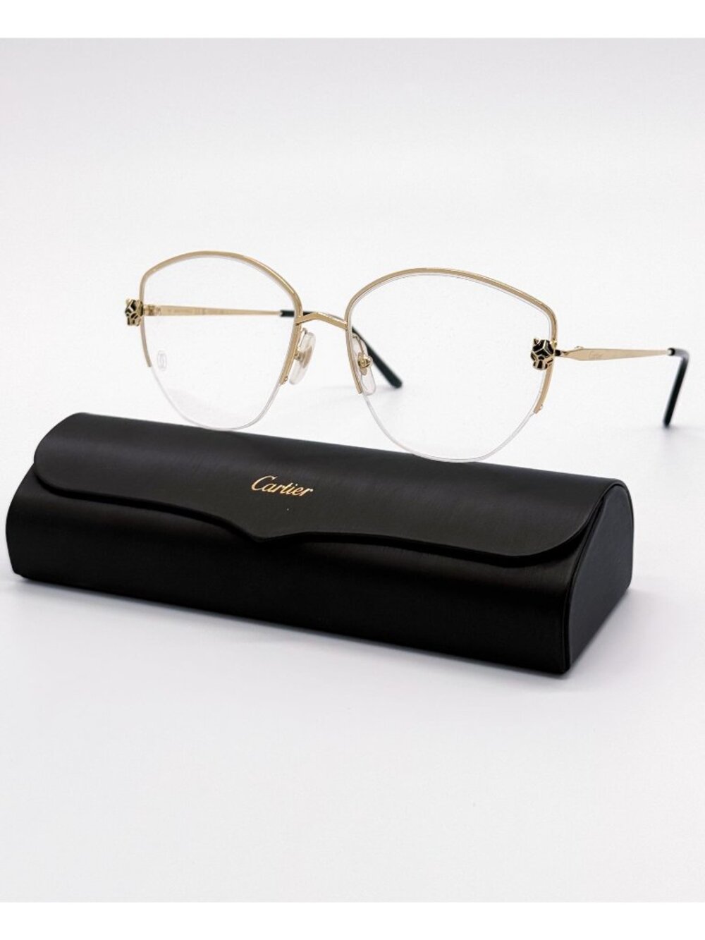 New Cartier CT0370O 001 Gold Women Eyeglasses Authentic